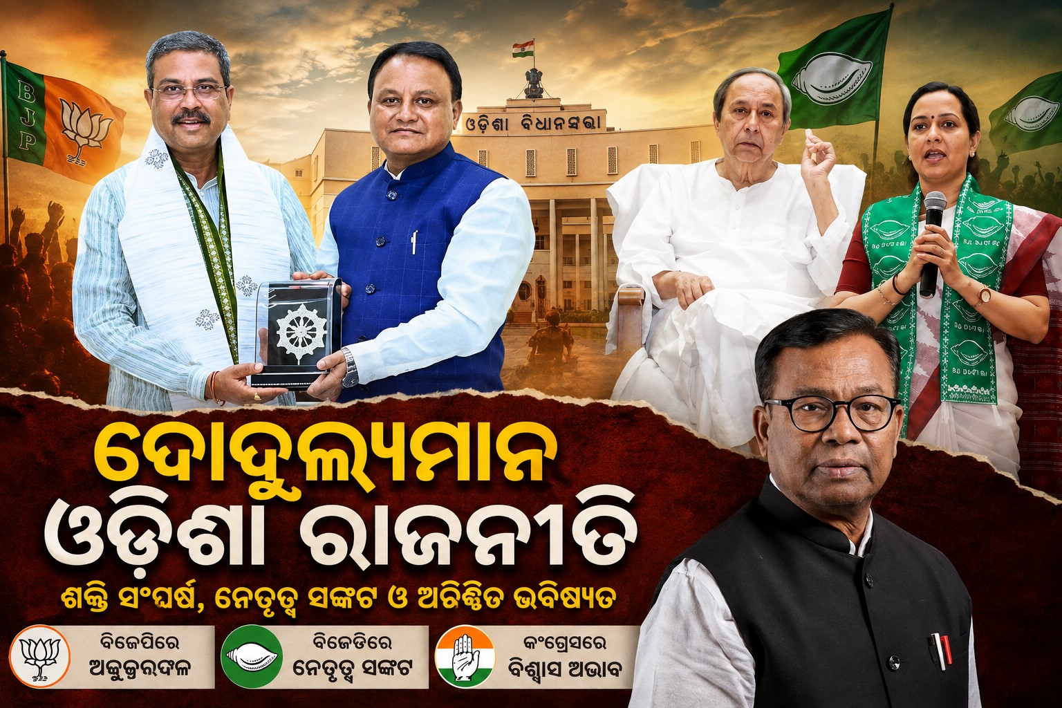 କର୍ମୀ ଶୂନ୍ୟ ବିଜେପି,ନେତା ଶୂନ୍ୟ ବିଜେଡି ଓ ଭରସା ହୀନ କଂଗ୍ରେସ |